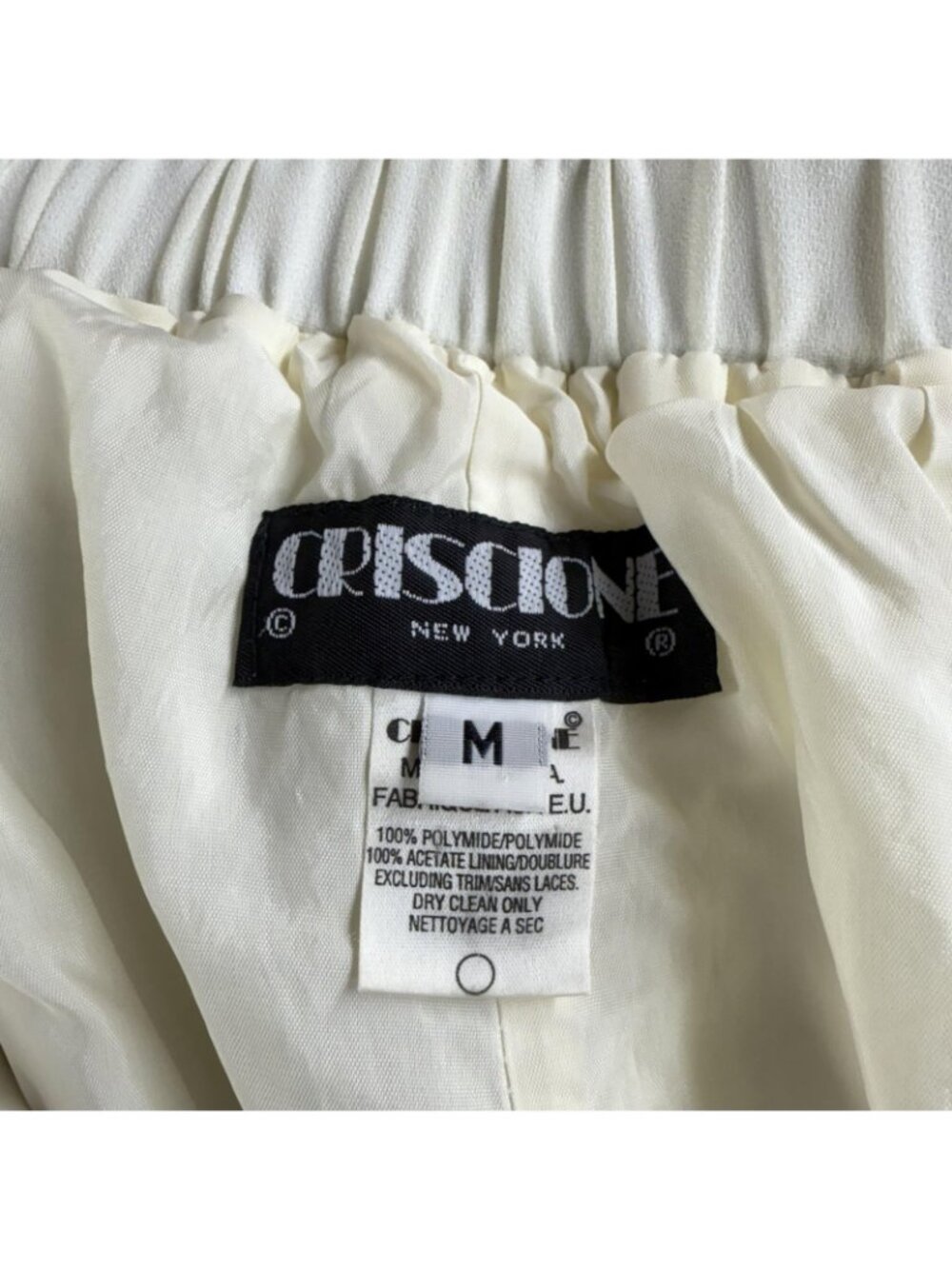 Vintage Criscione Dress Pants Womens Medium White Crepe Pleated Tapered USA Made - Picture 3 of 16